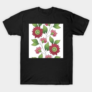 Spring Pattern with Floral Motifs T-Shirt